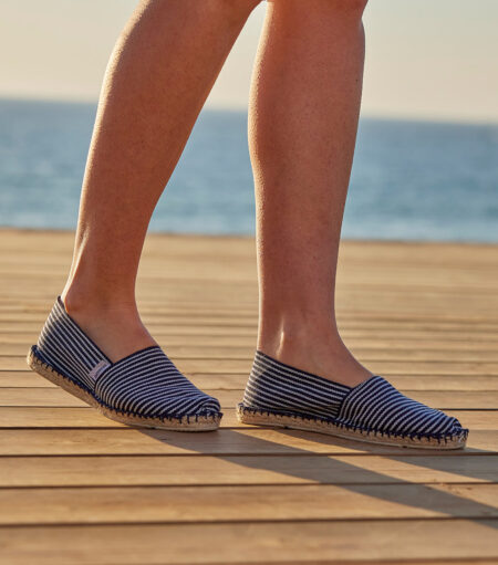 Nordala Espadrille Femme Rayée Fine Bleu – Stylish Women's Striped Espadrilles in Blue