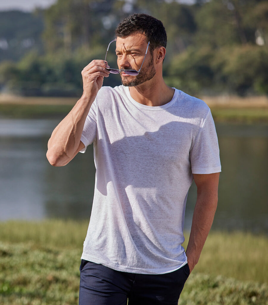 Nordala T-shirt Homme Lin Blanc – Timeless Men’s Linen T-shirt in White - Image 2