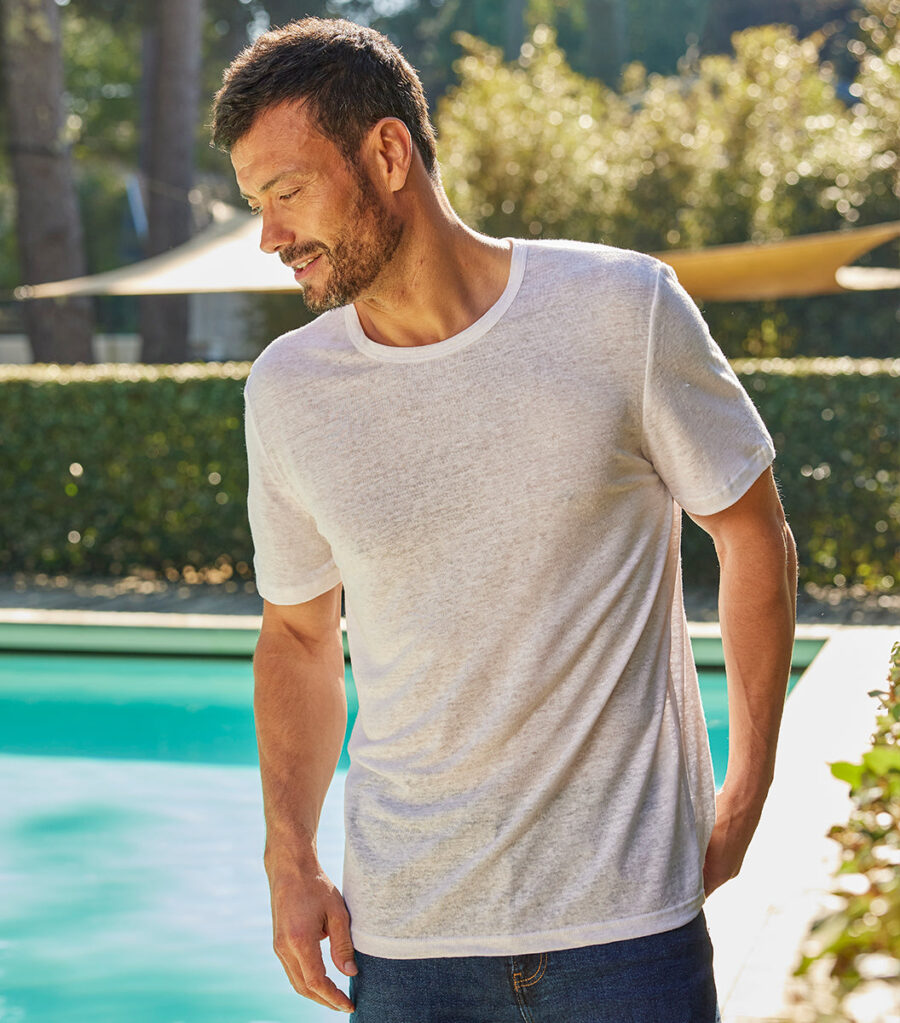 Nordala T-shirt Homme Lin Blanc – Timeless Men’s Linen T-shirt in White