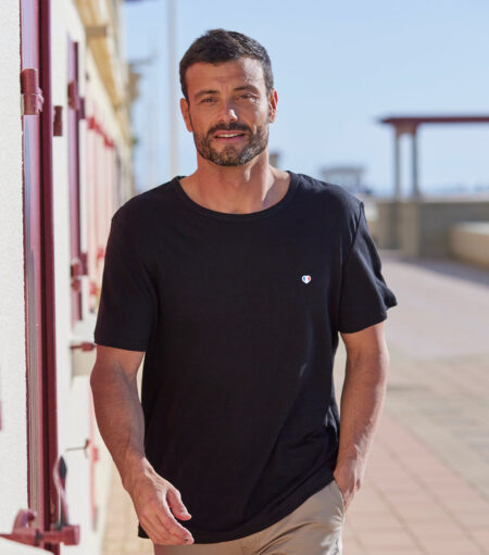 Nordala T-shirt Homme Lin Noir – Classic Men’s Linen T-shirt in Black
