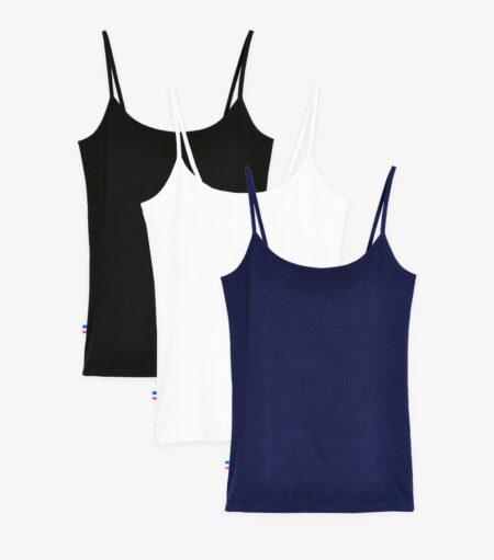 Nordala Caraco Femme x3 – Women's Camisole Pack in Black, White & Navy Blue