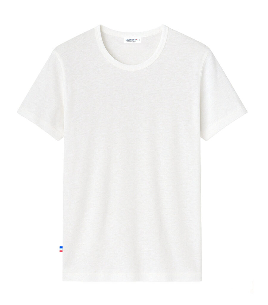 Nordala T-shirt Homme Lin Blanc – Timeless Men’s Linen T-shirt in White - Image 3