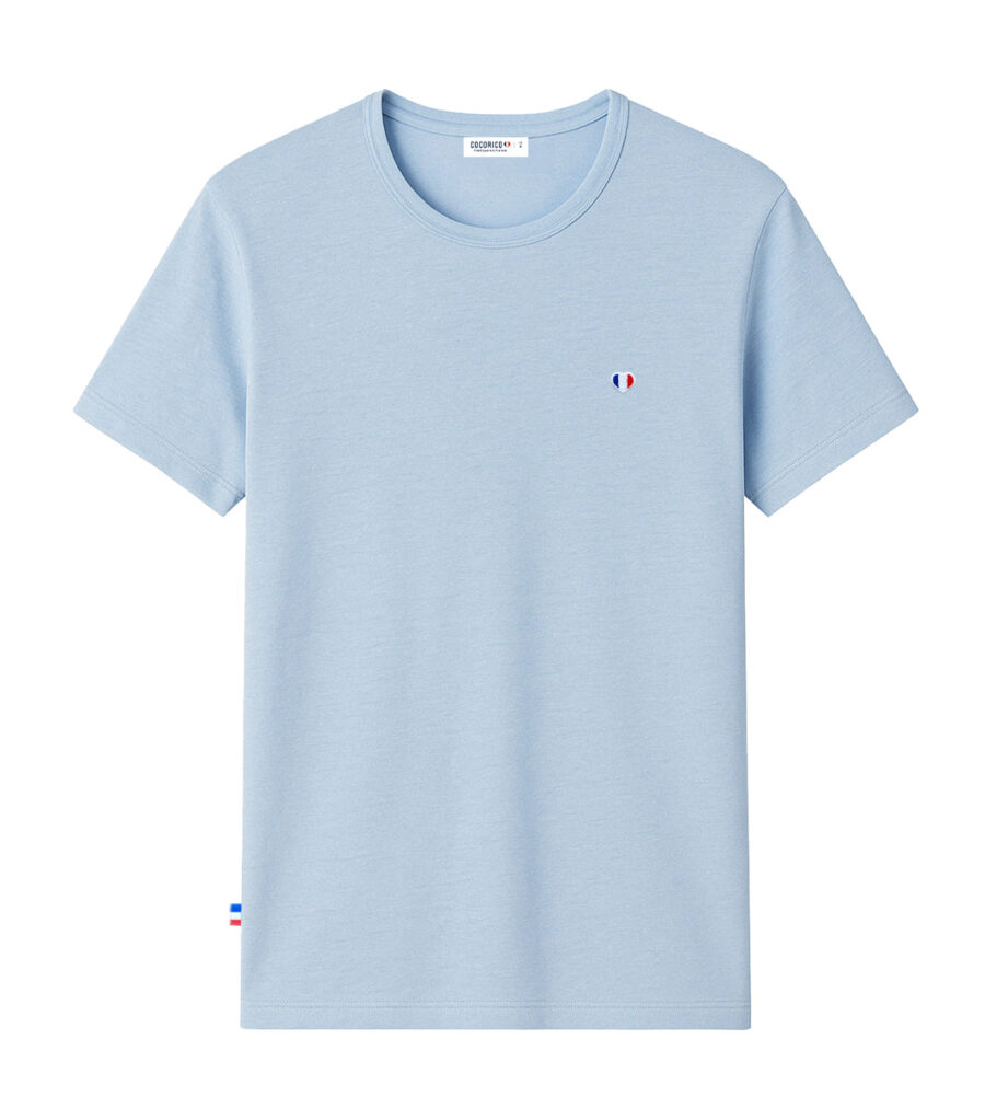 Nordala T-shirt Homme Lin Ciel – Classic Men’s Linen T-shirt in Sky Blue - Image 3
