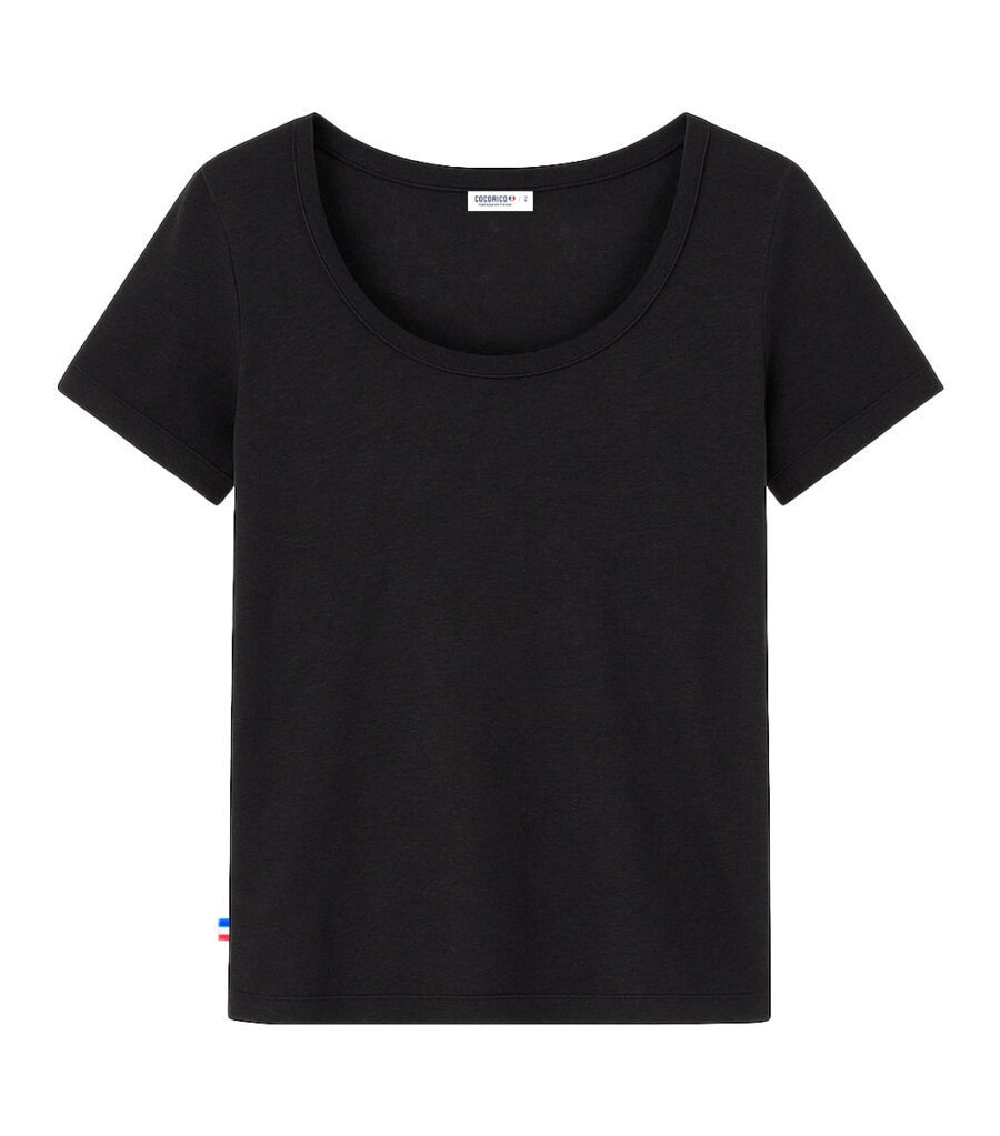 Nordala T-shirt Femme Lin Noir – Timeless Women's Linen T-shirt in Black - Image 3