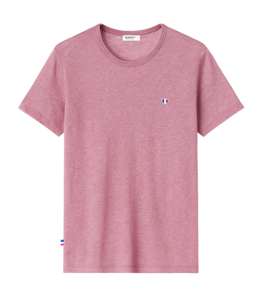 Nordala T-shirt Homme Lin Rose – Stylish Men’s Linen T-shirt in Soft Pink - Image 4